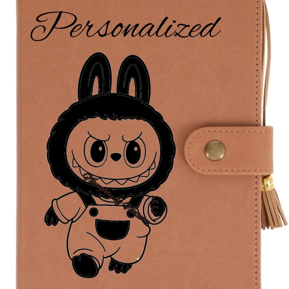 Labubu Monster Macaroons Personalized Tan Small Faux leather Journal